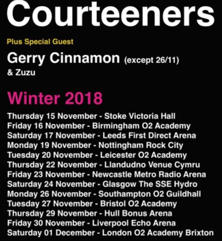 Zuzu, Courteeners, Tour, Leeds, TotalNtertainment