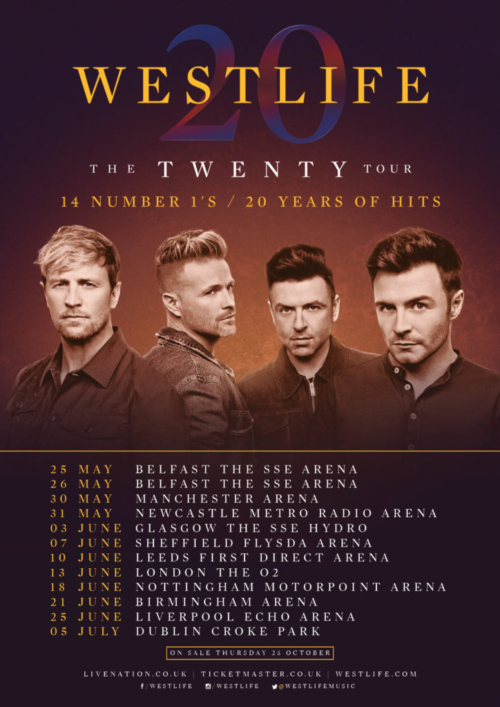 Westlife Return With 'The Twenty Tour' New 2019 Tour