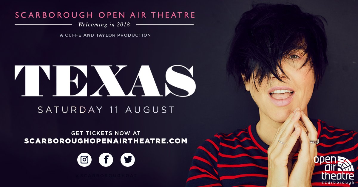 Texas will play a headline show at Scarborough Open Air Theatre this summer.