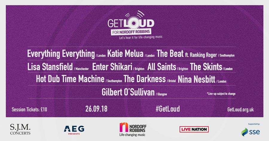 Get Loud, Nordoff Robbins, Music, Charity, TotalNtertainment