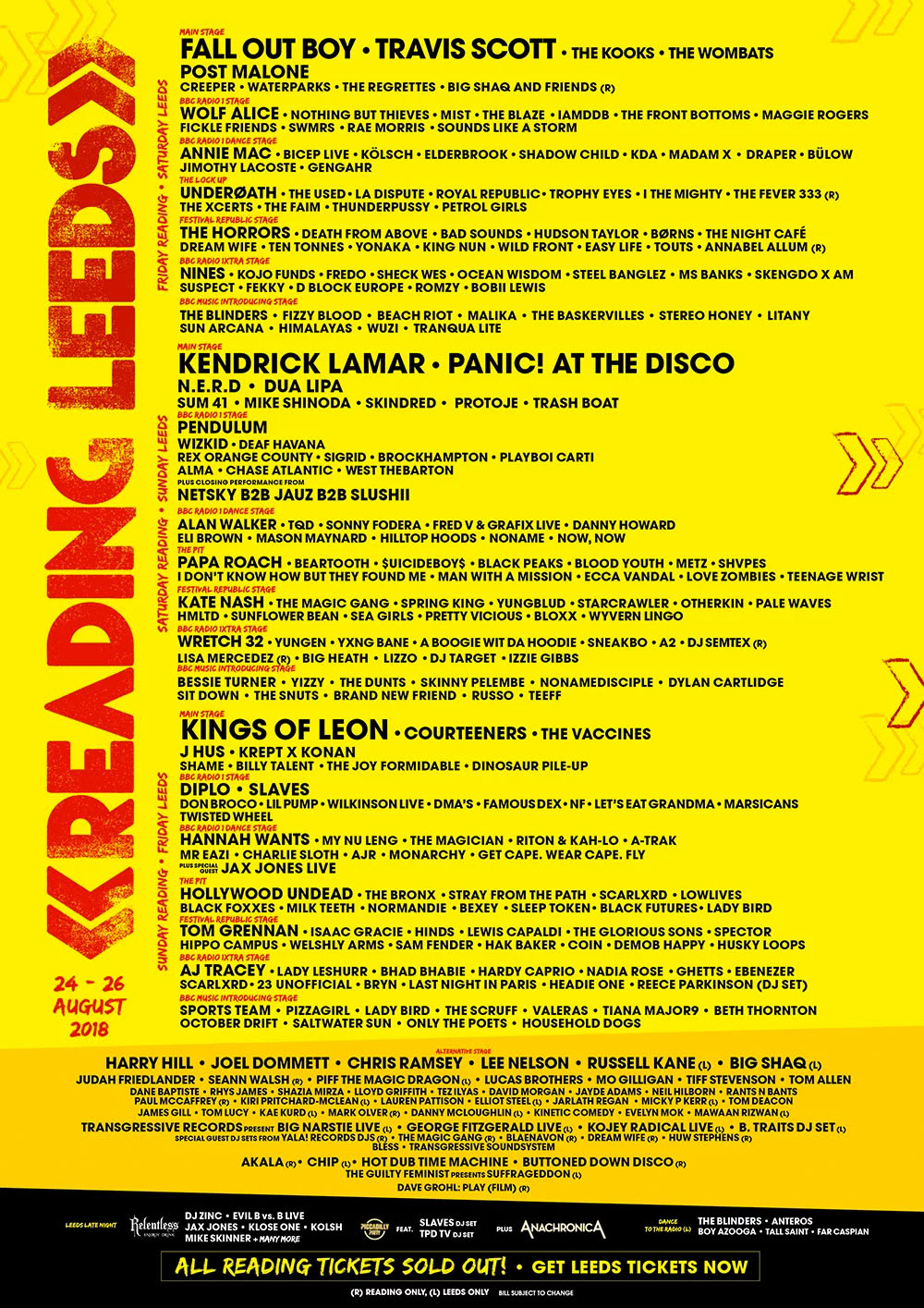 Leeds Festival 2025 Line Up Announcement