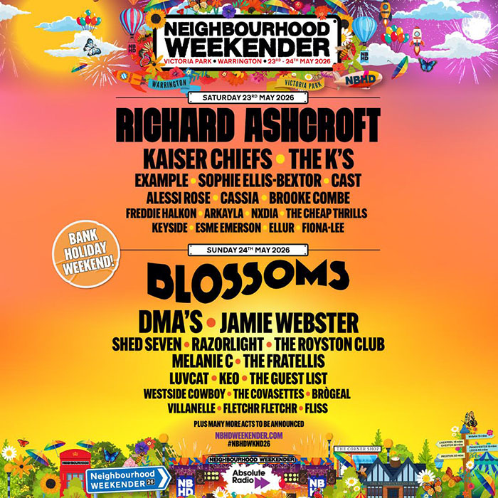 Neighbourhood Weekender 2026 First Wave Announcement Neighbourhood Weekender