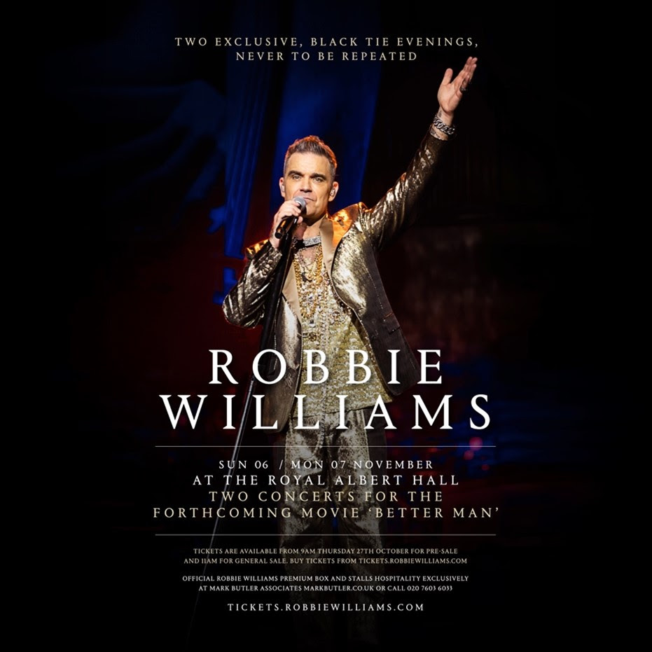 Robbie Williams, Music News, Royal Albert Hall, TotalNtertainment, Tour News