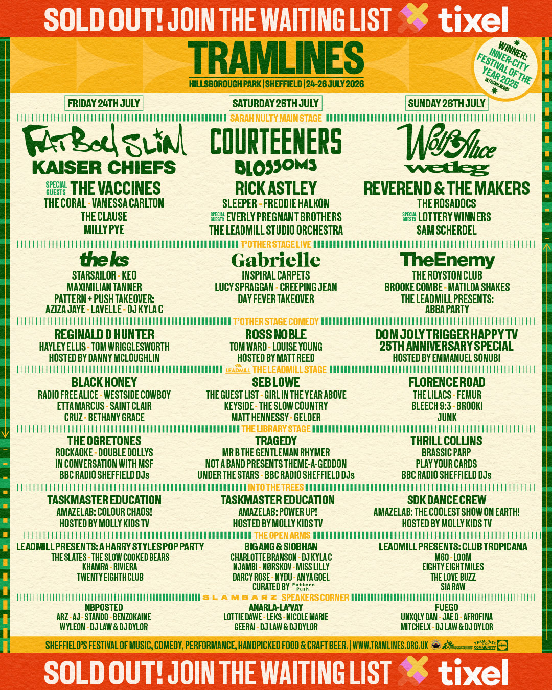 Tramlines Festival Poster 2026