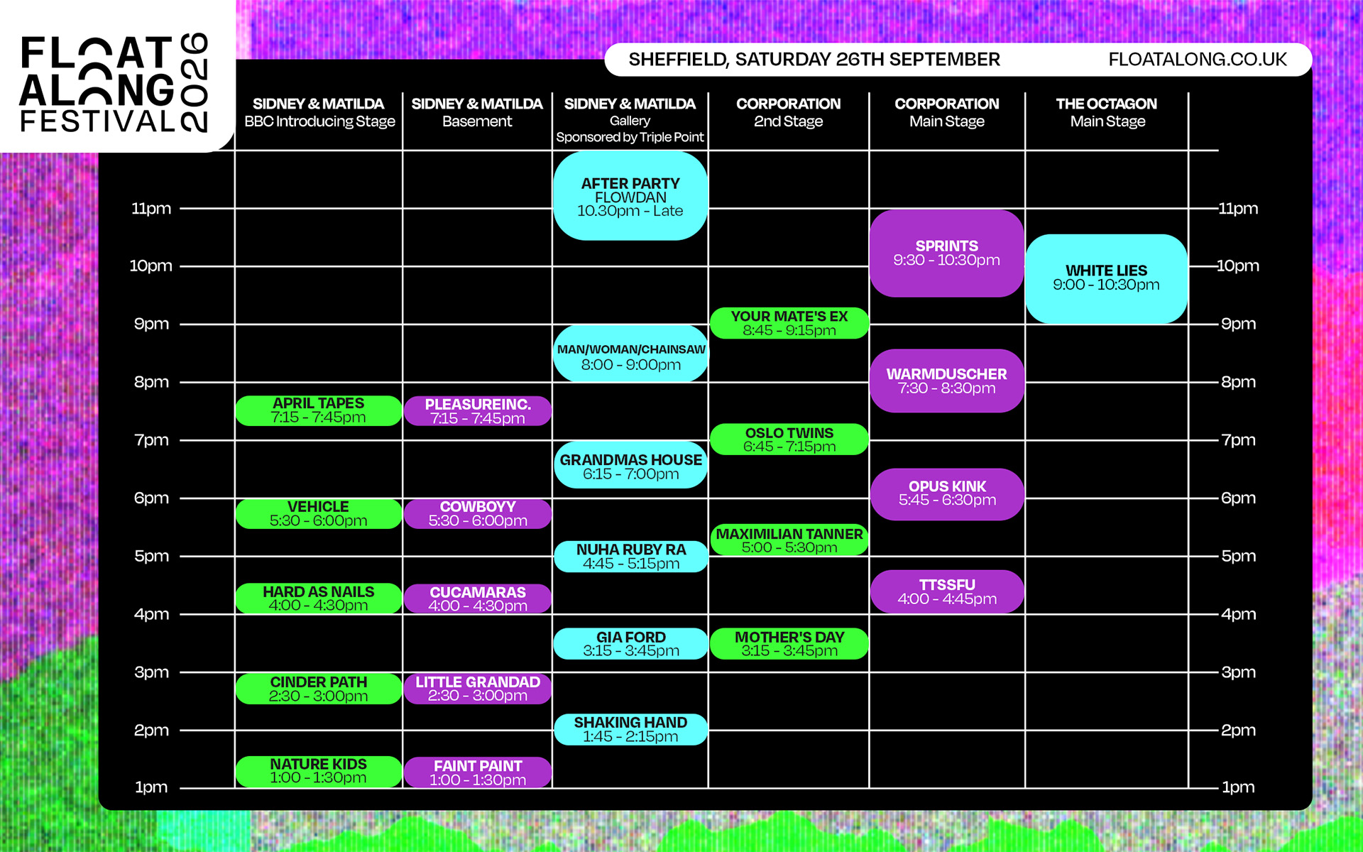 Float Along 2026 Schedule